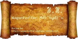 Wagenhoffer Mátyás névjegykártya