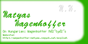matyas wagenhoffer business card